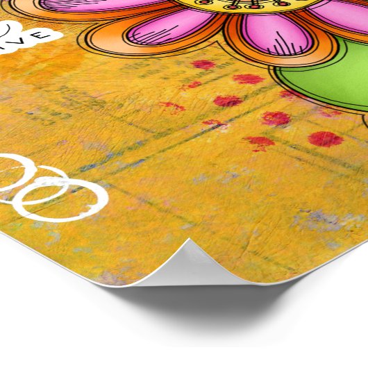 Bliss Positief denkend Poster van de strijkbloem (Hoek)