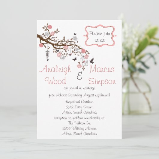 Bliss Wedding Invitations Kaart (Staand voorkant)
