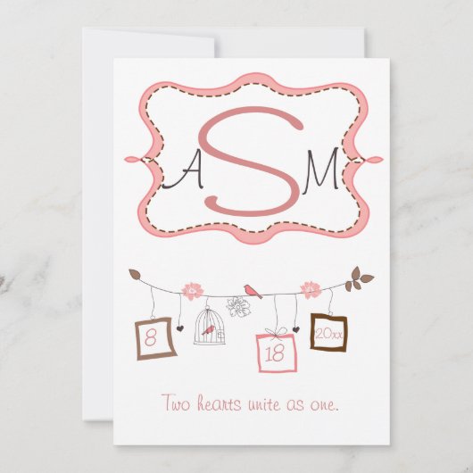 Bliss Wedding Invitations Kaart (Achterkant)