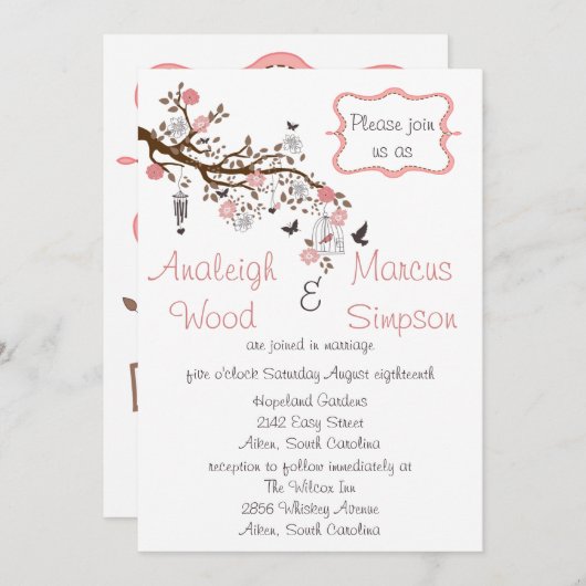 Bliss Wedding Invitations Kaart (Voorkant / Achterkant)