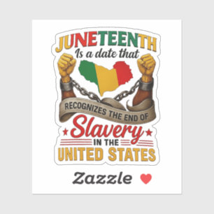 Blissboy Grappig Juneteenth T-Shirt Nieuwigheid, j Sticker