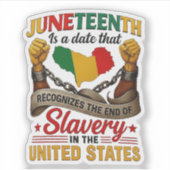 Blissboy Grappig Juneteenth T-Shirt Nieuwigheid, j Sticker (Voorkant)