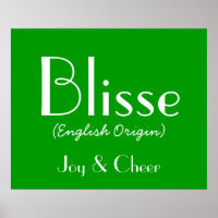Blisse English origin with betekenis in Green I