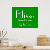 Blisse English origin with betekenis in Green I Poster (Keuken)
