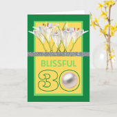 Blissful 30 Pearl Jubileum White Lilies Kaart (Gele Bloem)