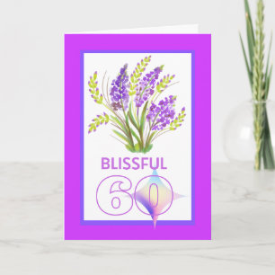 Blissful 60 Diamond Jubileum Purple Flowers Kaart