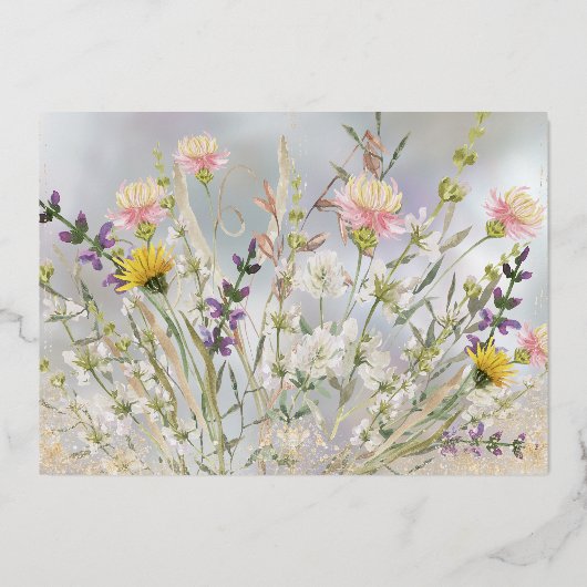 Blissful Blooms Bruiloft Bewaar de datum kaart (Achterkant)