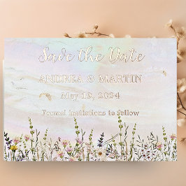 Blissful Blooms Bruiloft Bewaar de datum kaart