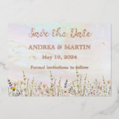 Blissful Blooms Bruiloft Bewaar de datum kaart (Voorkant)
