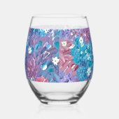 Blissful Blue Floral Wijnglas Zonder Voet (Links)