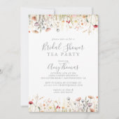 Blissful Boho Wildflower Bridal Shower Tea Party Kaart (Voorkant)