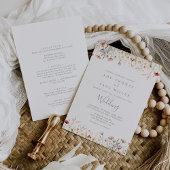 Blissful Boho Wildflower Front & Back Wedding  Kaart