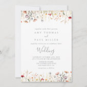 Blissful Boho Wildflower Front & Back Wedding  Kaart (Voorkant)