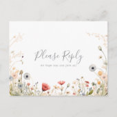 Blissful Boho Wildflower Menu Choice RSVP Postcard (Voorkant)