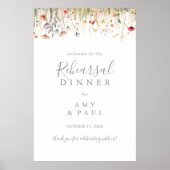 Blissful Boho Wildflower Rehearsal Dinner Welcome  Poster (Voorkant)