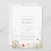 Blissful Boho Wildflower Wedding Reception Kaart (Voorkant)