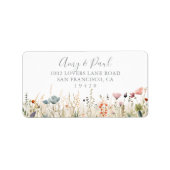 Blissful Boho Wildflower Wedding RSVP Address Etiket (Voorkant)