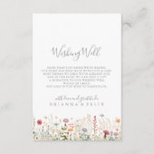 Blissful Boho Wildflower Wedding Wishing Well Informatiekaartje (Voorkant)