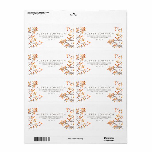 Blissful Branches Adresetiketten Etiket (Full Sheet)