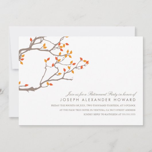 Blissful Branches Retirement Party nodigt uit Kaart (Voorkant)