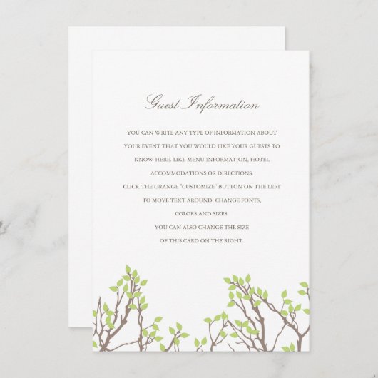 Blissful Branches Routebeschrijving/Informatie Kaa Informatiekaartje (Voorkant / Achterkant)