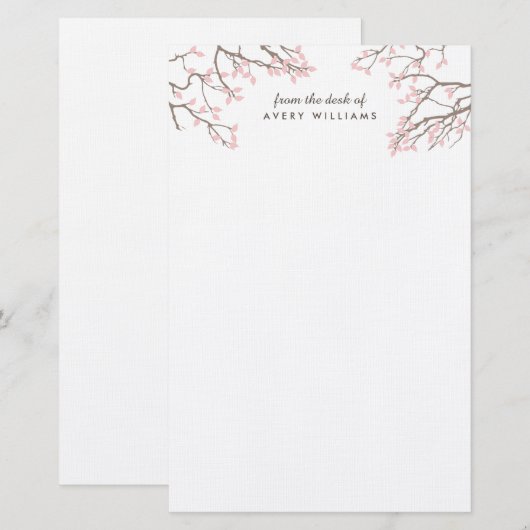 Blissful Branches Stationery Briefpapier (Voorkant / Achterkant)
