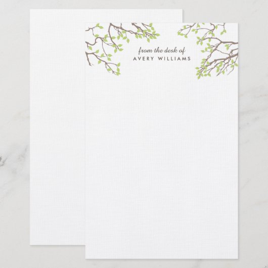 Blissful Branches Stationery Briefpapier (Voorkant / Achterkant)