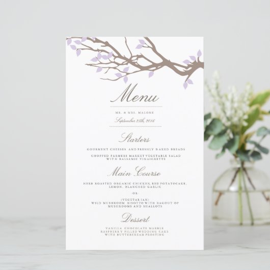 Blissful Branches Wedding Dinner Menu (Staand voorkant)