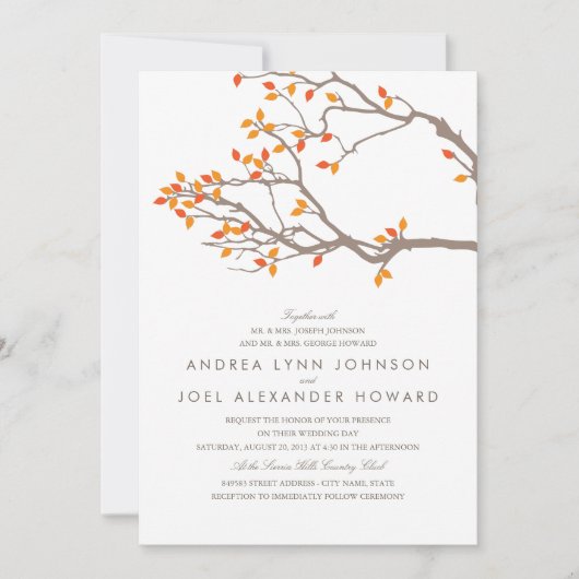 Blissful Branches Wedding Invitation Kaart (Voorkant)
