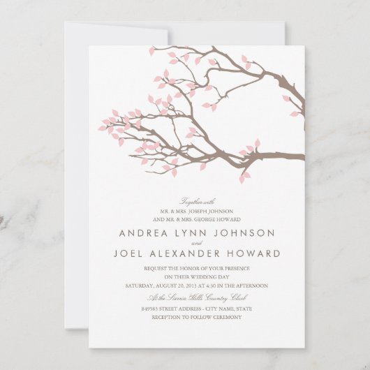 Blissful Branches Wedding Invitation Kaart (Voorkant)