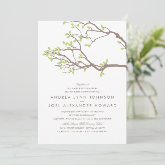 Blissful Branches Wedding Kaart (Staand voorkant)