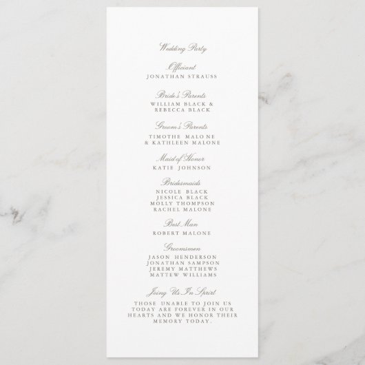 Blissful Branches Wedding Programme Programmakaart (Achterkant)