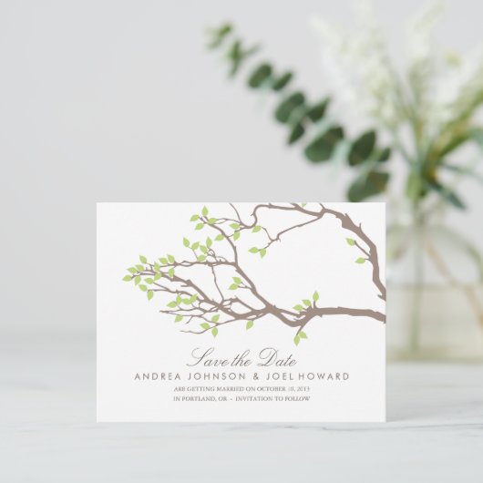 Blissful Branches Wedding Save the Date Briefkaart (Staand voorkant)