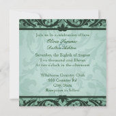 Blissful Brocade Sage Floral Weddenschap Kaart (Achterkant)