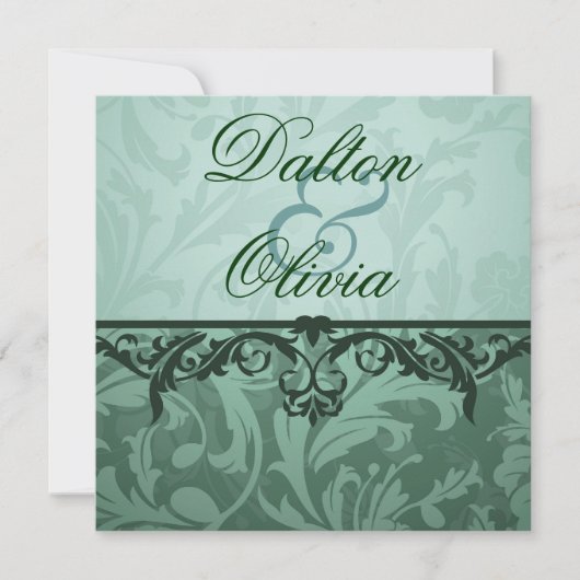 Blissful Brocade Sage Floral Weddenschap Kaart (Voorkant)