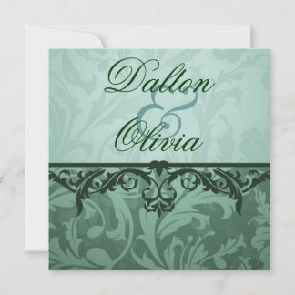 Blissful Brocade Sage Floral Weddenschap Kaart