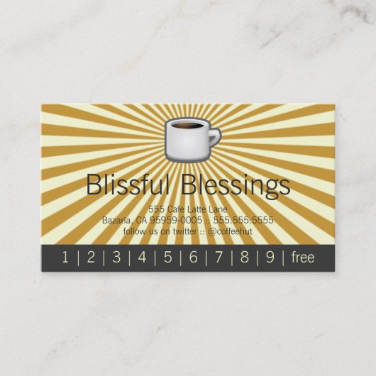 Blissful Burst met Logo Drink Punch Card Klantenkaartje (Voorkant)