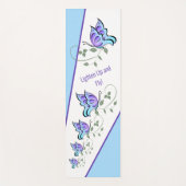 Blissful Butterfly Yoga Mat (blauw) - Personalisee (Voorkant)