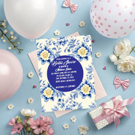 Blissful Chinoiserie Bridal Shower Invitation Kaart