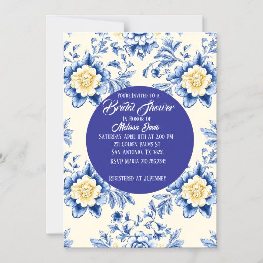 Blissful Chinoiserie Bridal Shower Invitation Magnetische Uitnodiging (Voorkant)