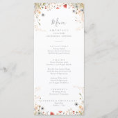Blissful Colorful Boho Wildflower Dinner Menu (Voorkant)