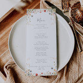 Blissful Colorful Boho Wildflower Dinner Menu