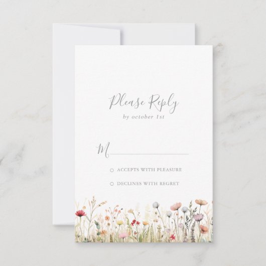 Blissful Colorful Boho Wildflower RSVP (Voorkant)
