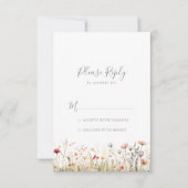 Blissful Colorful Boho Wildflower RSVP Kaartje (Voorkant)