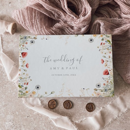 Blissful Colorful Boho Wildflower Wedding Gastenboek
