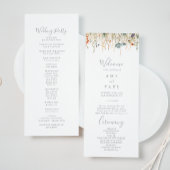 Blissful Colorful Boho Wildflower Wedding Program Programmakaart