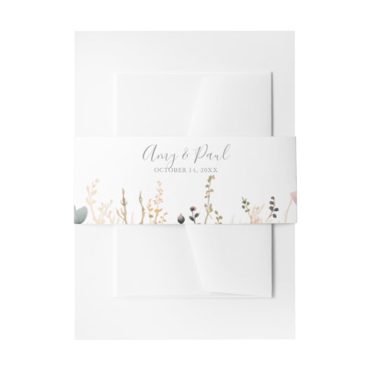 Blissful Colorful Boho Wildflower Wedding  Uitnodigingen Wikkel (Voorkant Voorbeeld)