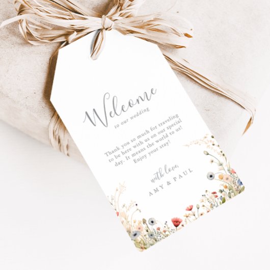 Blissful Colorful Boho Wildflower Wedding Welcome Cadeaulabel
