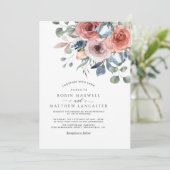 Blissful Floral, Bouquet Elegant Wedding Kaart (Staand voorkant)