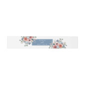 Blissful Floral, White en Dusty Blue, bruiloft Uitnodigingen Wikkel (Vlak)